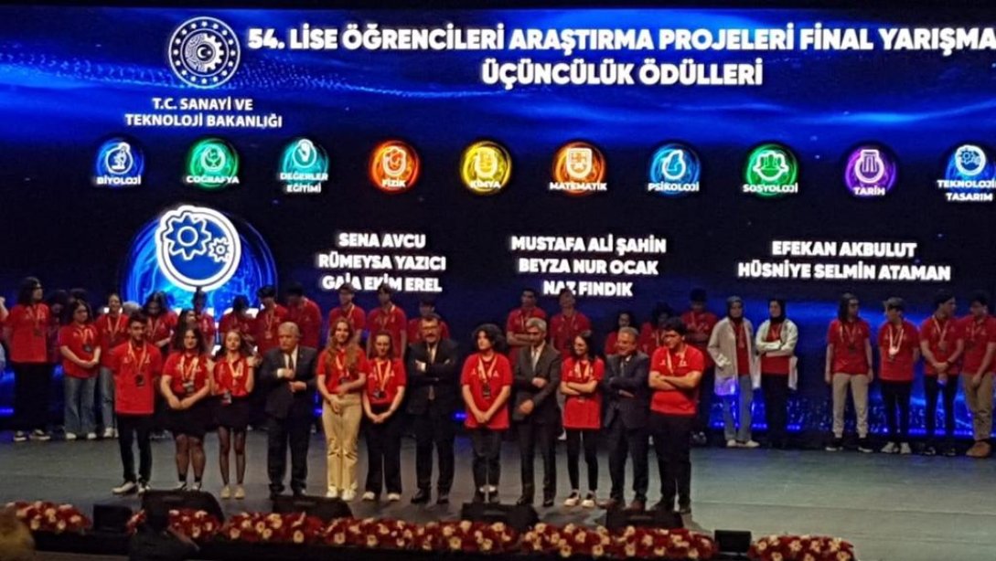 Keşan Anadolu Lisemiz ve Keşan Doğru Cevap Koleji TÜBİTAK 2204- A Lise Öğrencileri Araştırma Projeleri Yarışması Türkiye Finalinde Üçüncü oldu