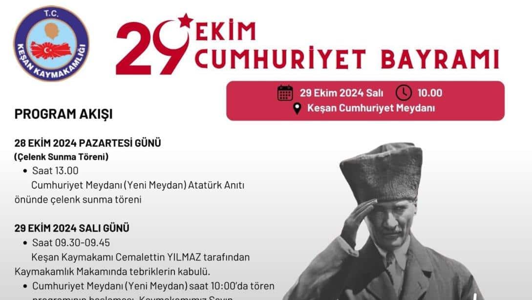 29 Ekim Cumhuriyet Bayramı Program Akışı